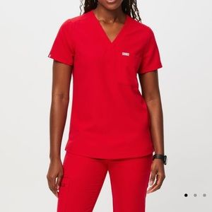 Small Catarina Fig Scrub Top• Red